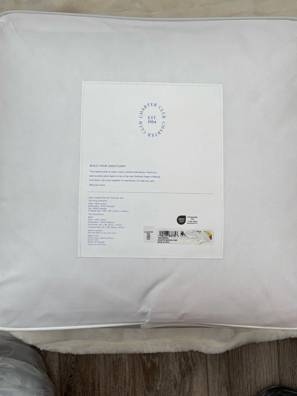 Charter Club - Colette Embroidery 3-pc Comforter Set - King